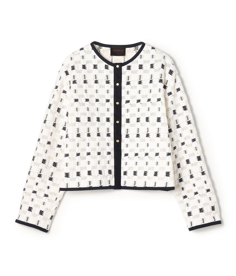 ブロックトリコット カーディガンジャケット