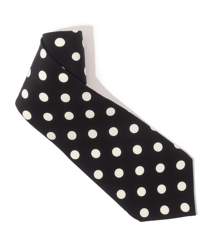 MAISON et VOYAGE シルクプリント 12mmドット ワイドタイ