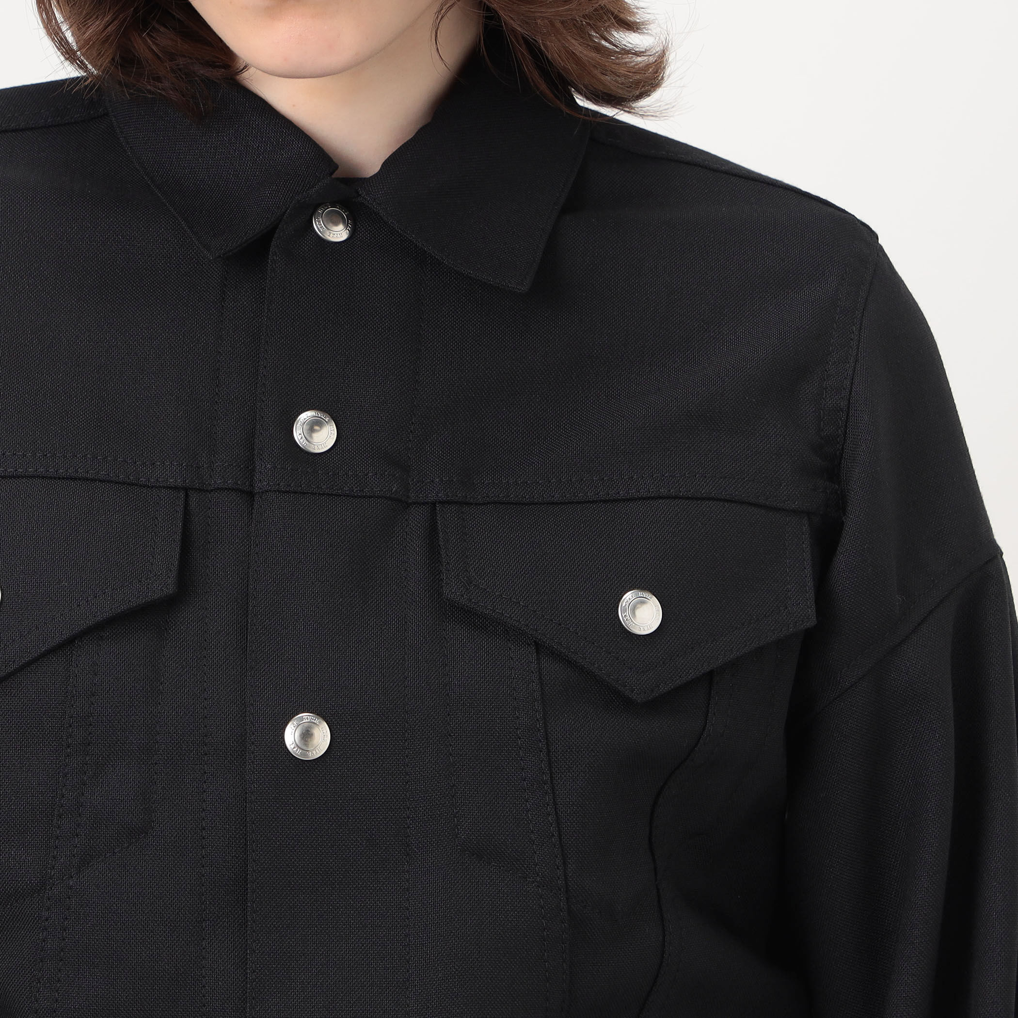 HYKE OXFORD BALLOON SLEEVE JACKET バルーンスリーブジャケット