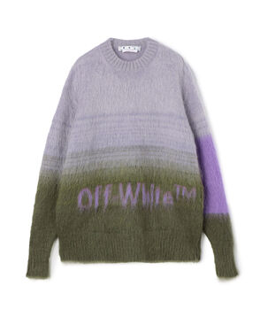 Off-White HELVETICA LOGO MOHAIR KNIT TOP