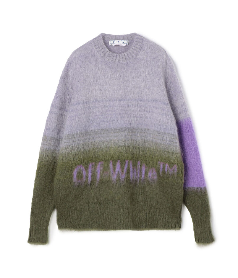 Off-White HELVETICA LOGO MOHAIR KNIT TOP