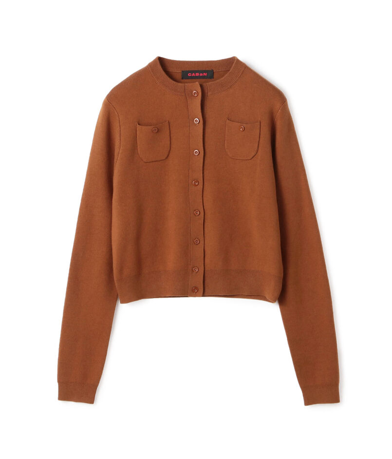 コットンカシミヤ クルーネックカーディガン