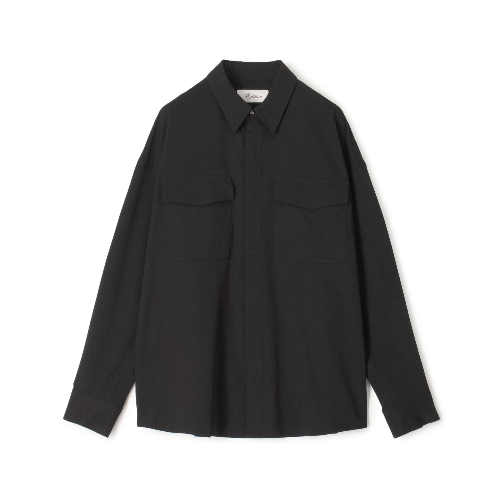 セール】 コットンカシミヤ ワイドスプレッドカラーシャツ