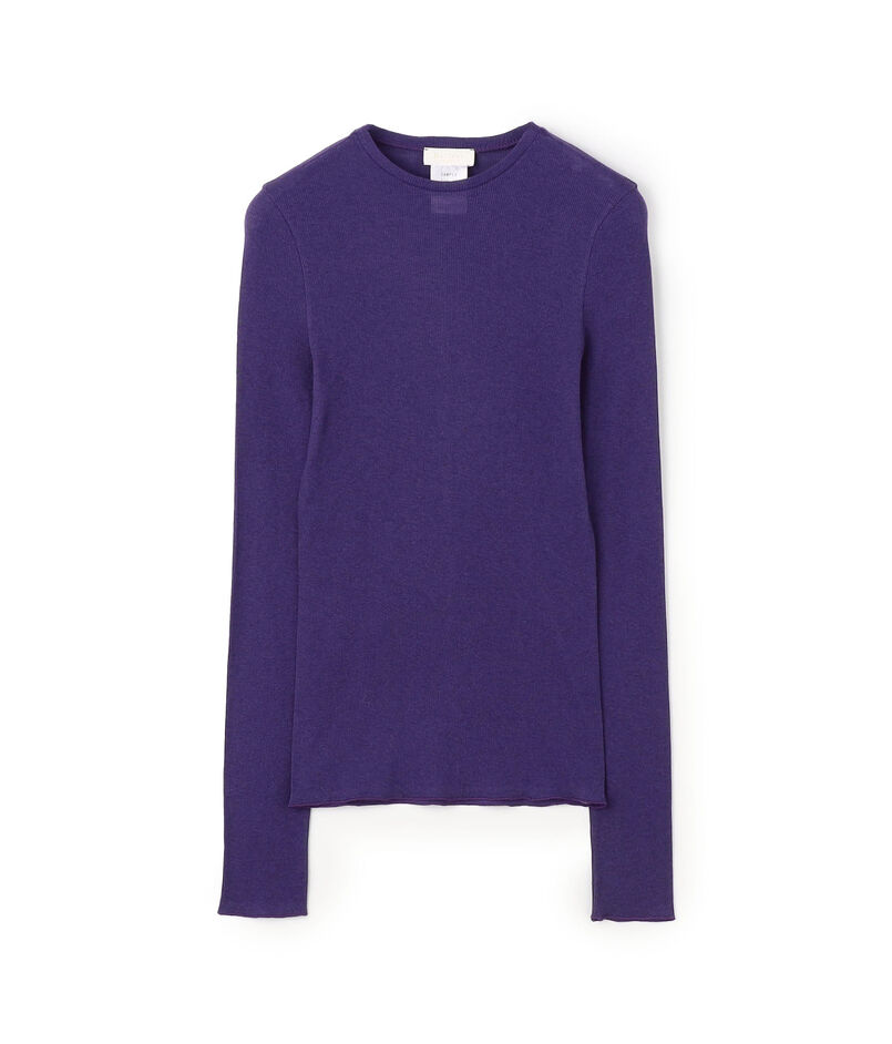 コットンシルクリブ クルーネックプルオーバー