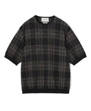 TOMORROWLAND tricot チェック柄 コットンハーフスリーブ ニット