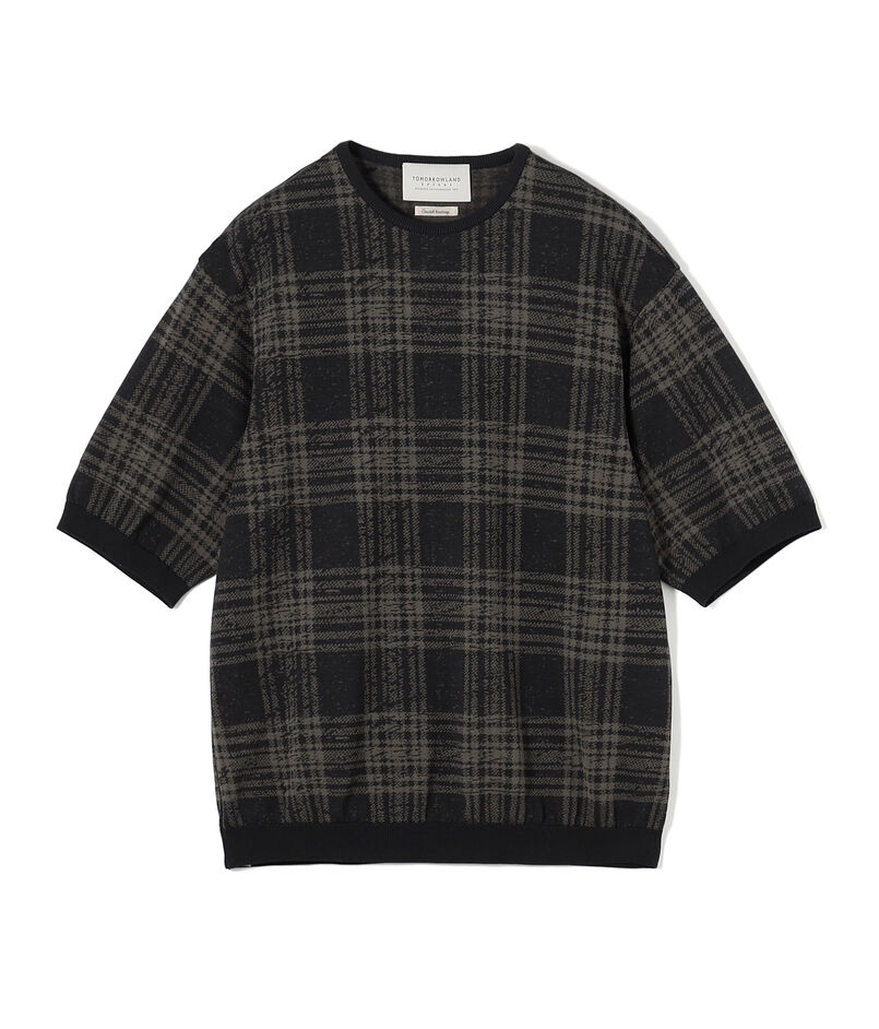 TOMORROWLAND tricot チェック柄 コットンハーフスリーブ ニット