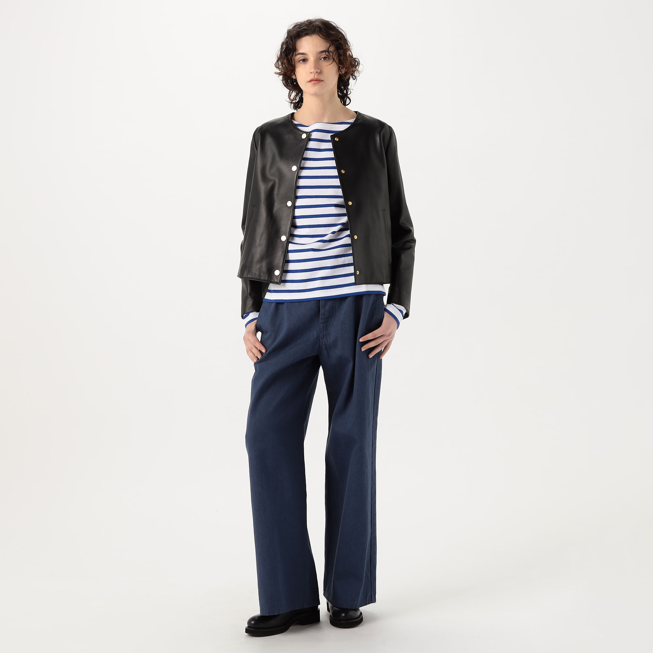 CINQUANTA ノーカラーレザージャケット｜トゥモローランド 公式通販