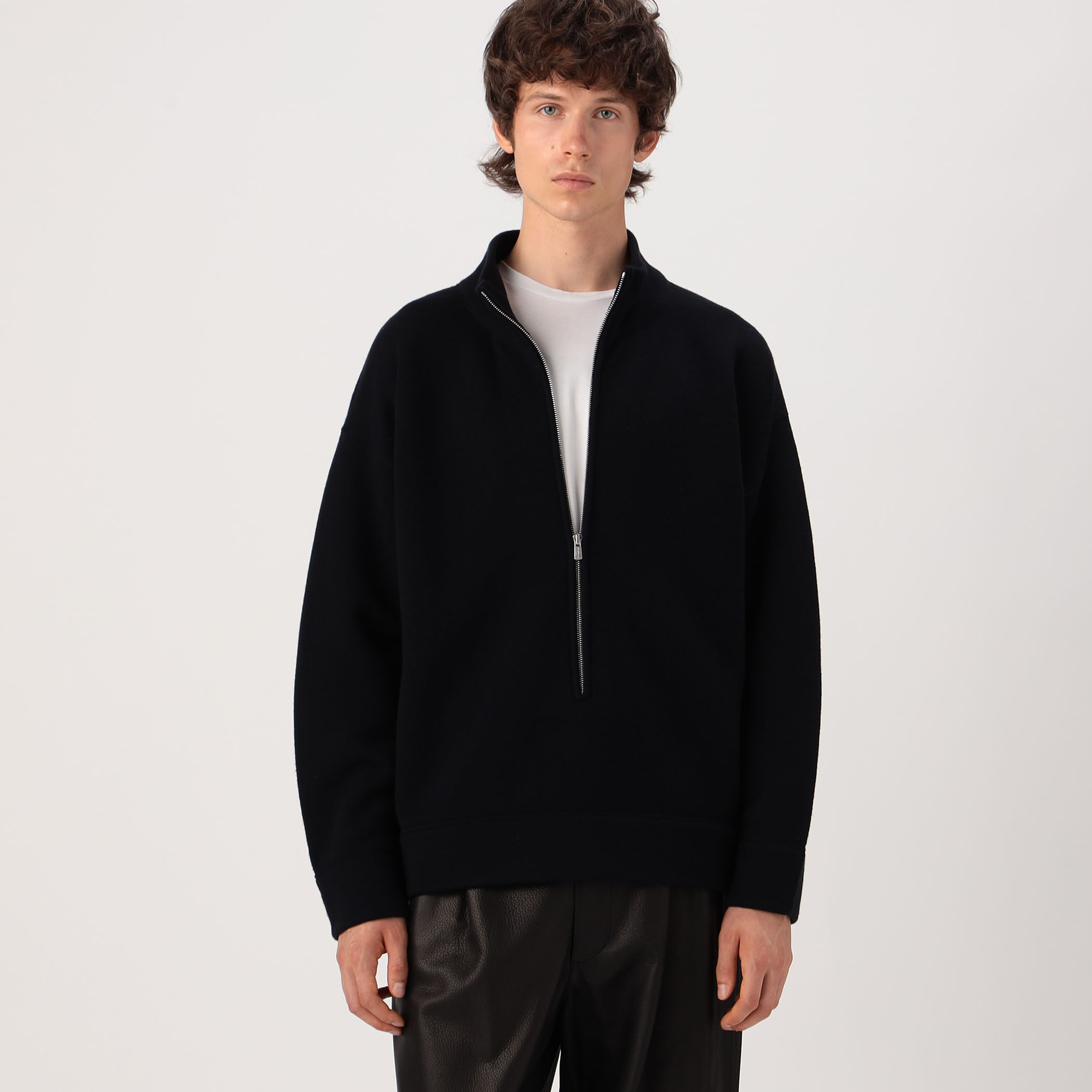 美品‼️ティグルブロカンテブラックブラック ハーフジップ 長袖カットソー バックパイル ハーフジッププルオーバー｜トゥモローランド 公式通販