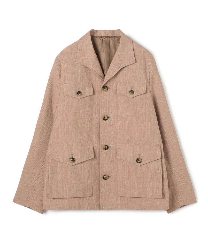 コットンリネンスラブ 4ポケットカバーオールジャケット