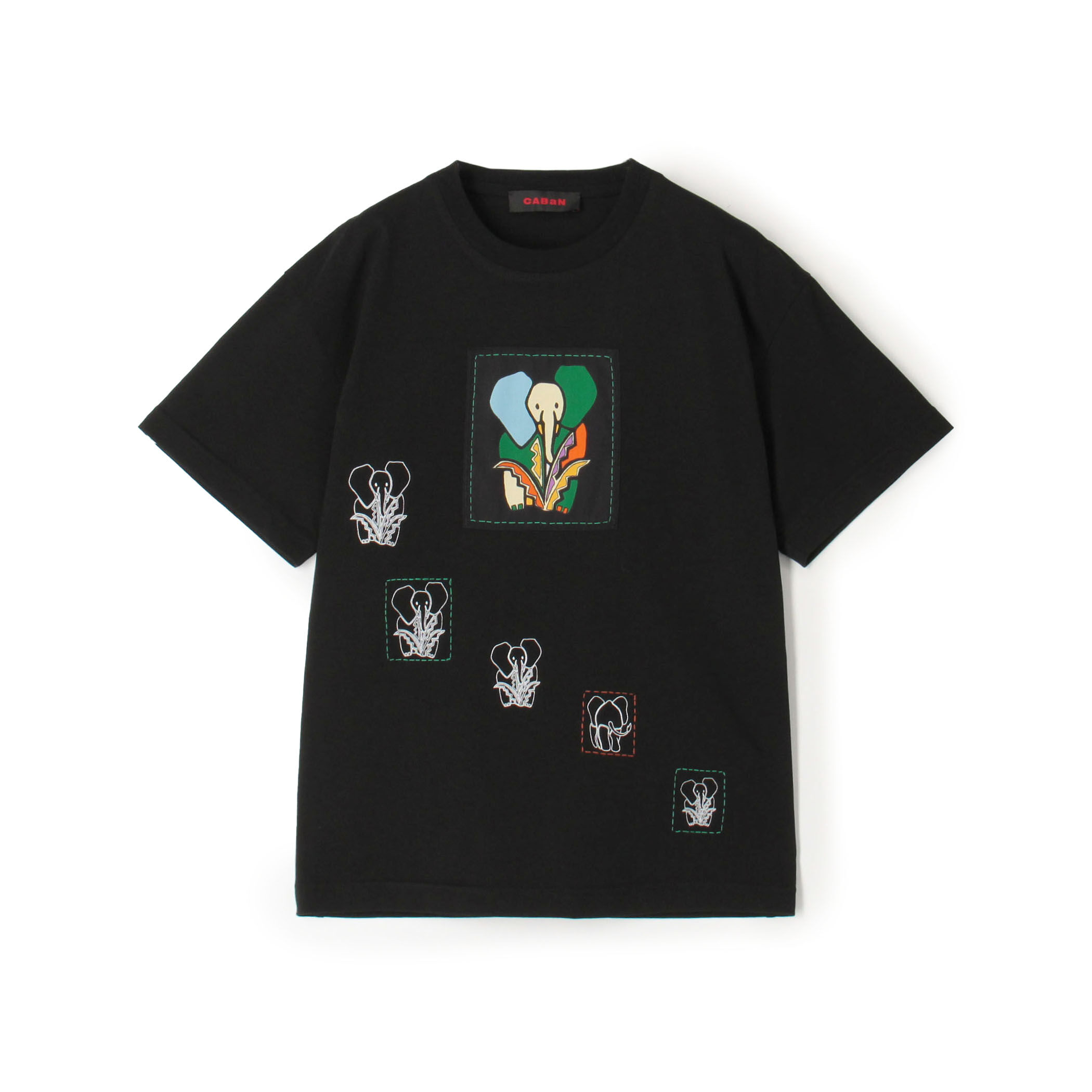 【良好品】 CABaN ドライスビンコットン ELEPHANTマーチエンブロイダリーT トップス