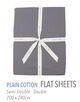 Plain Cotton flat sheets (semi-double to double)
