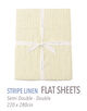 ストライプリネン フラットシーツ（セミダブル～ダブル）