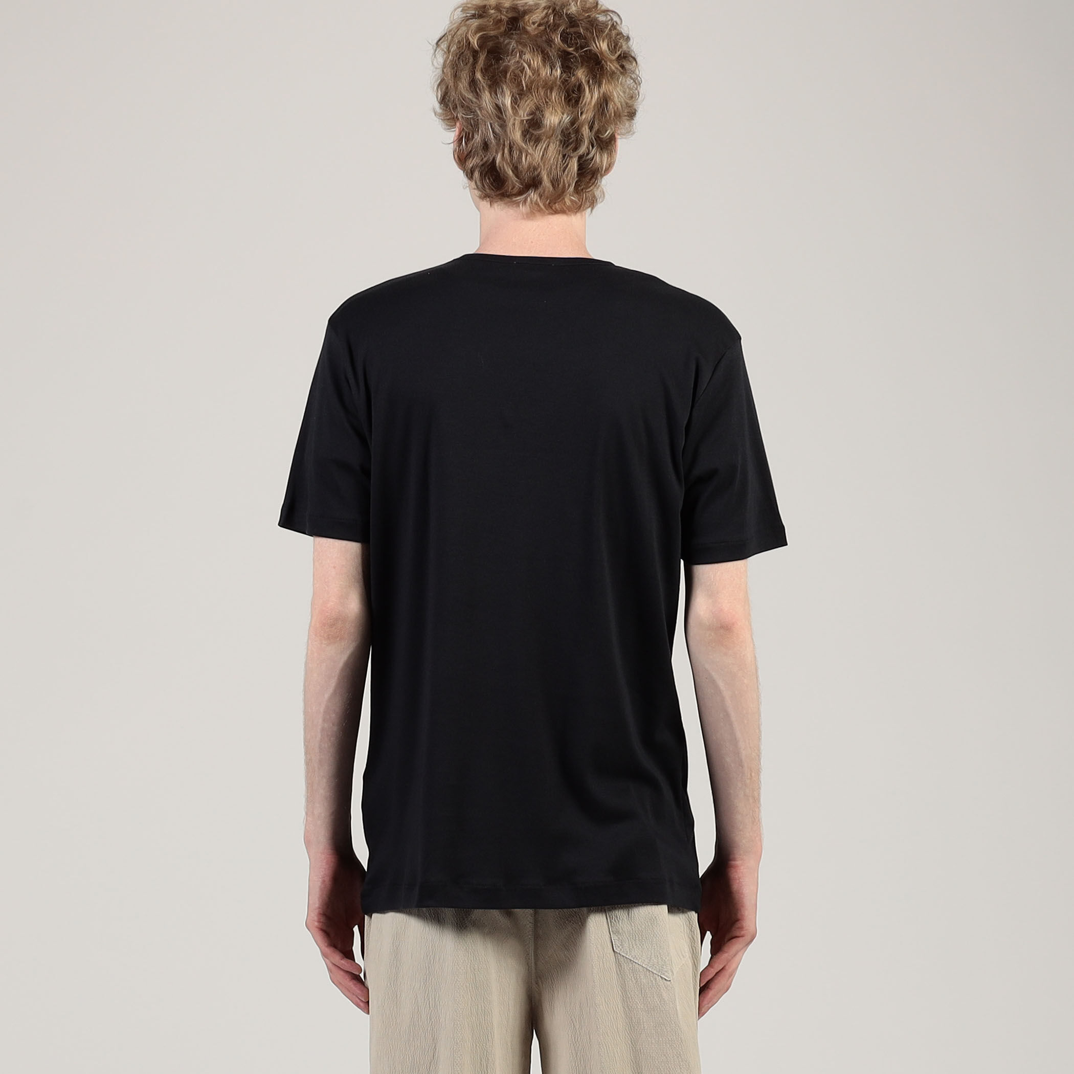 SUNSPELサンスペル 半袖ポロシャツ黒ブラックＬシーアイランドコットン海島綿 シーアイランドコットン ジャージーポロシャツ （Black）| Sunspel