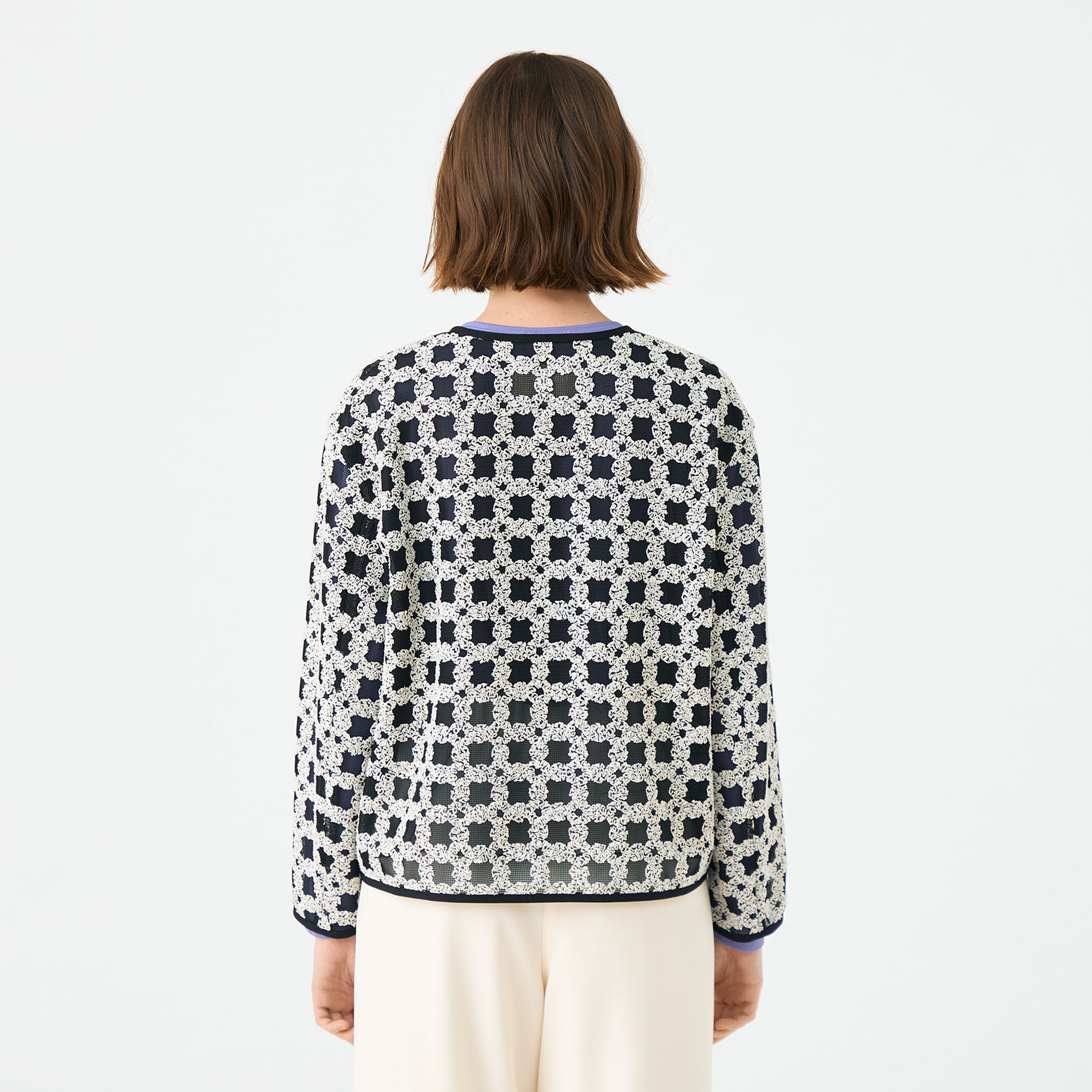 フラッフィーヤーンエンブロイダリー クルーネックジャケット TOMORROWLAND｜フラッフィーヤーンエンブロイダリー クルーネック