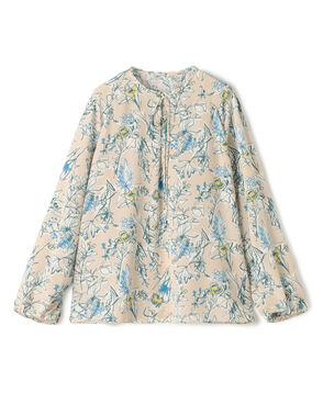 コックスコブフラワープリント ループリボンブラウス