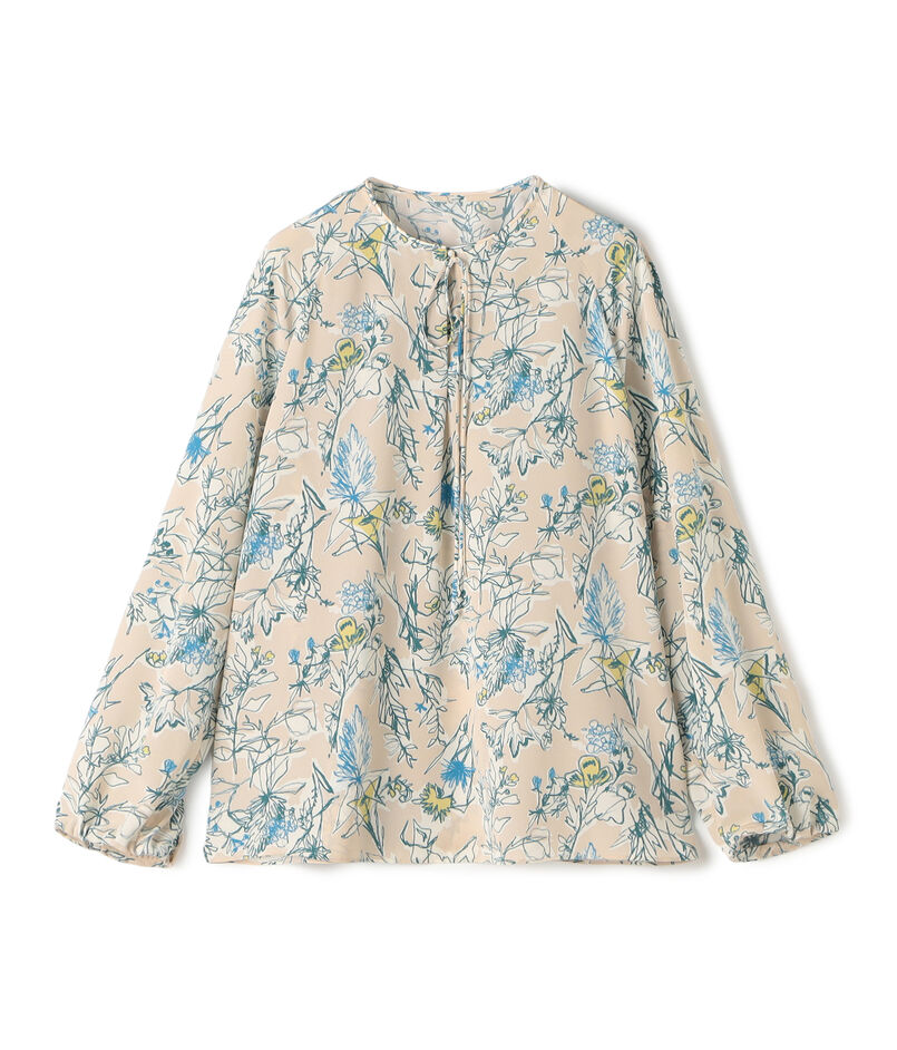 コックスコブフラワープリント ループリボンブラウス