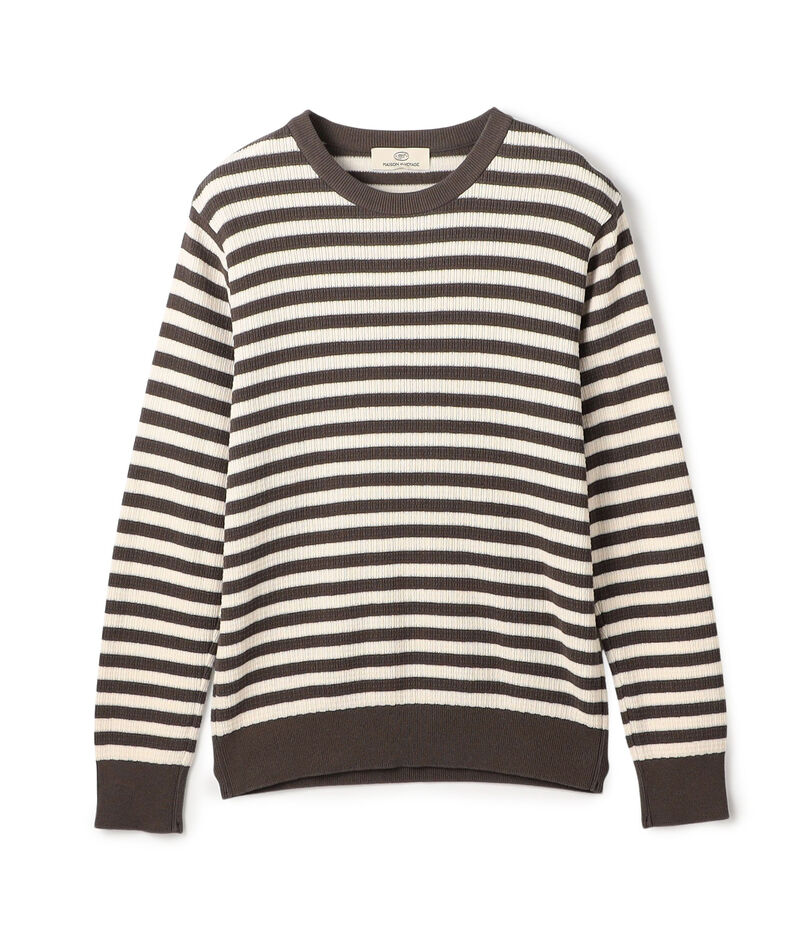 ハイツイストコットン クルーネックプルオーバーニット