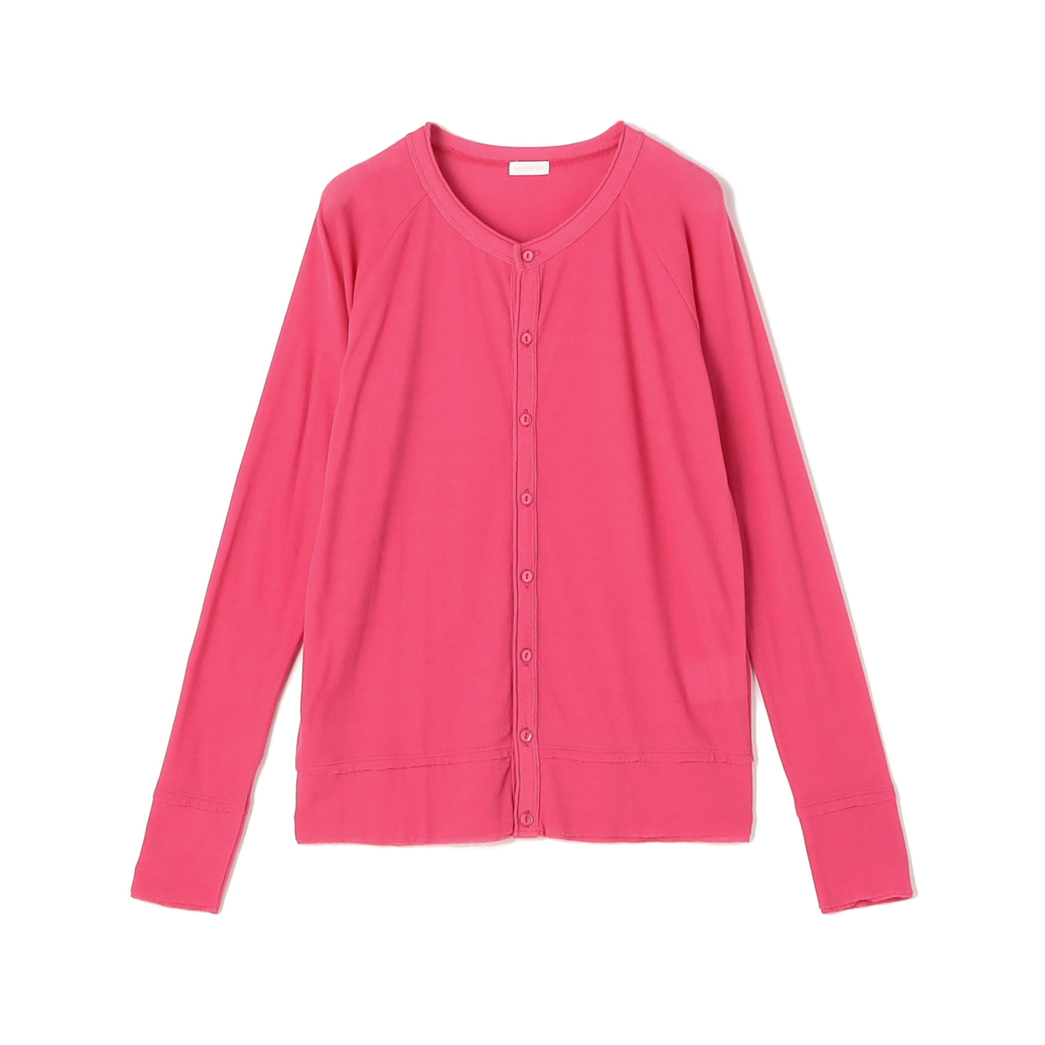 GALERIE VIE◆23SS/ガーゼフライスジャージークルーネックカーディガン/コットン/WHT/23-03-31-03309 ガーゼフライスジャージー クルーネックカーディガン