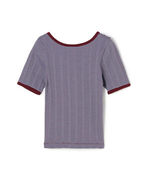 シルキーボーダー ボートネックプルオーバー