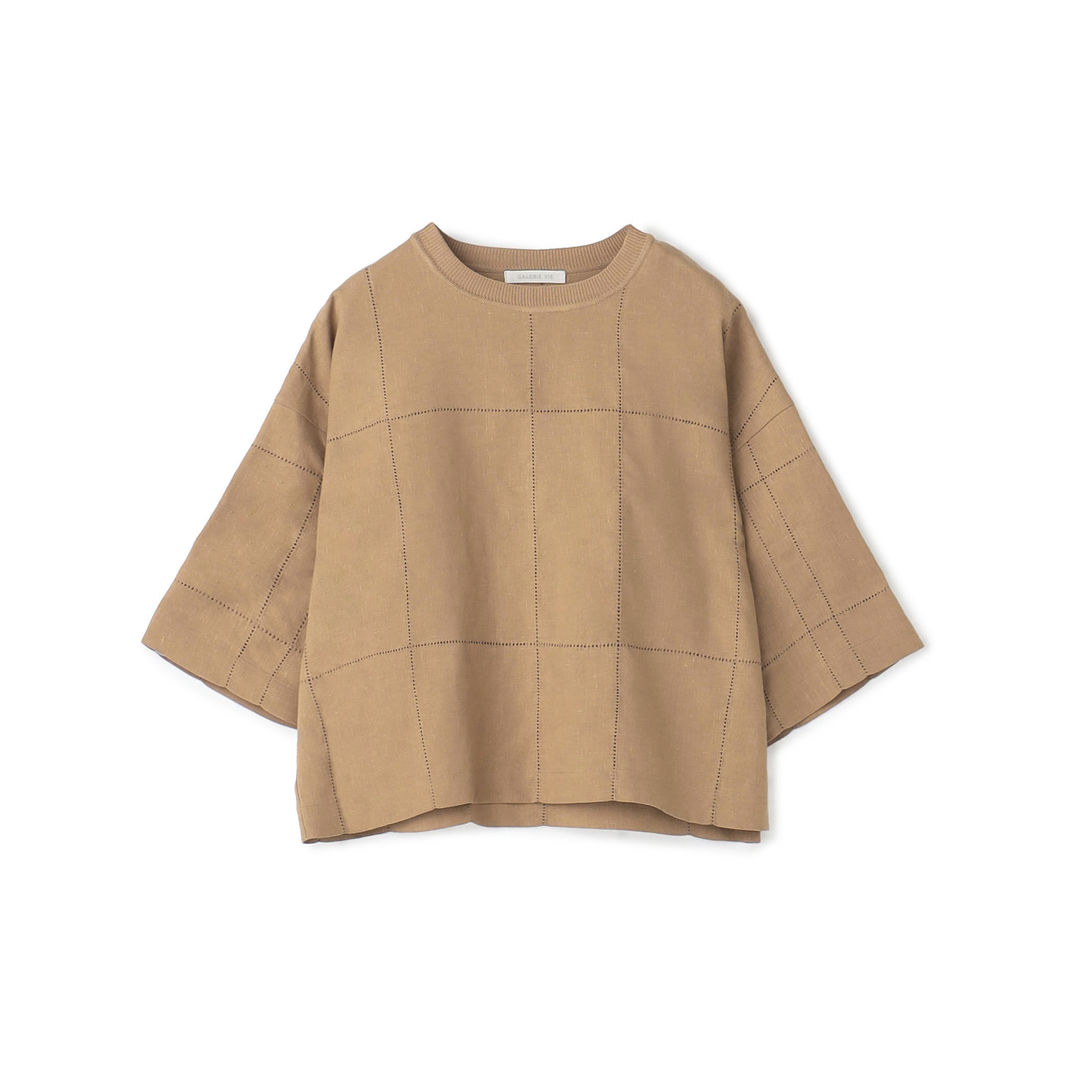 リブコンビフレンチリネン ワイドシャツ