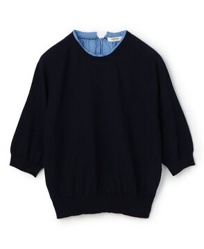 ファブリックコンビ ハーフスリーブプルオーバー