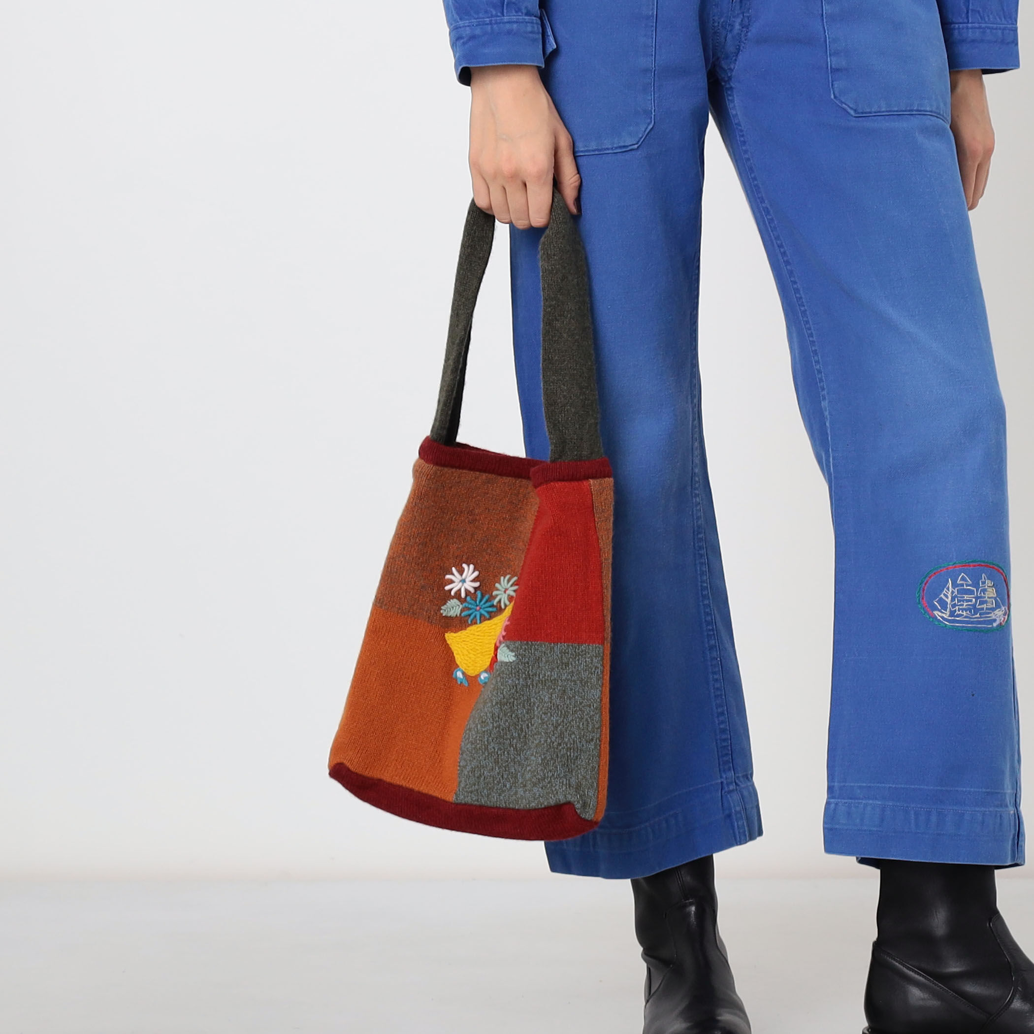 YANYAN PATCHWORK TOTE パッチワークニット トートバッグ