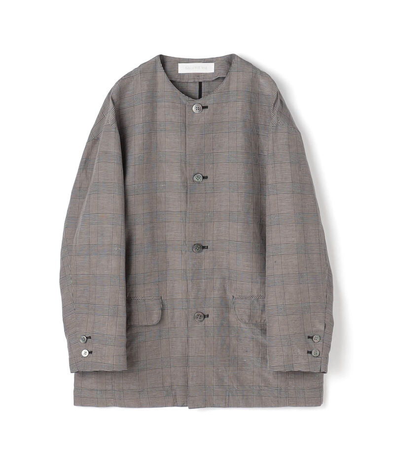 リネンキュプラシルクコンパクト ノーカラージャケット