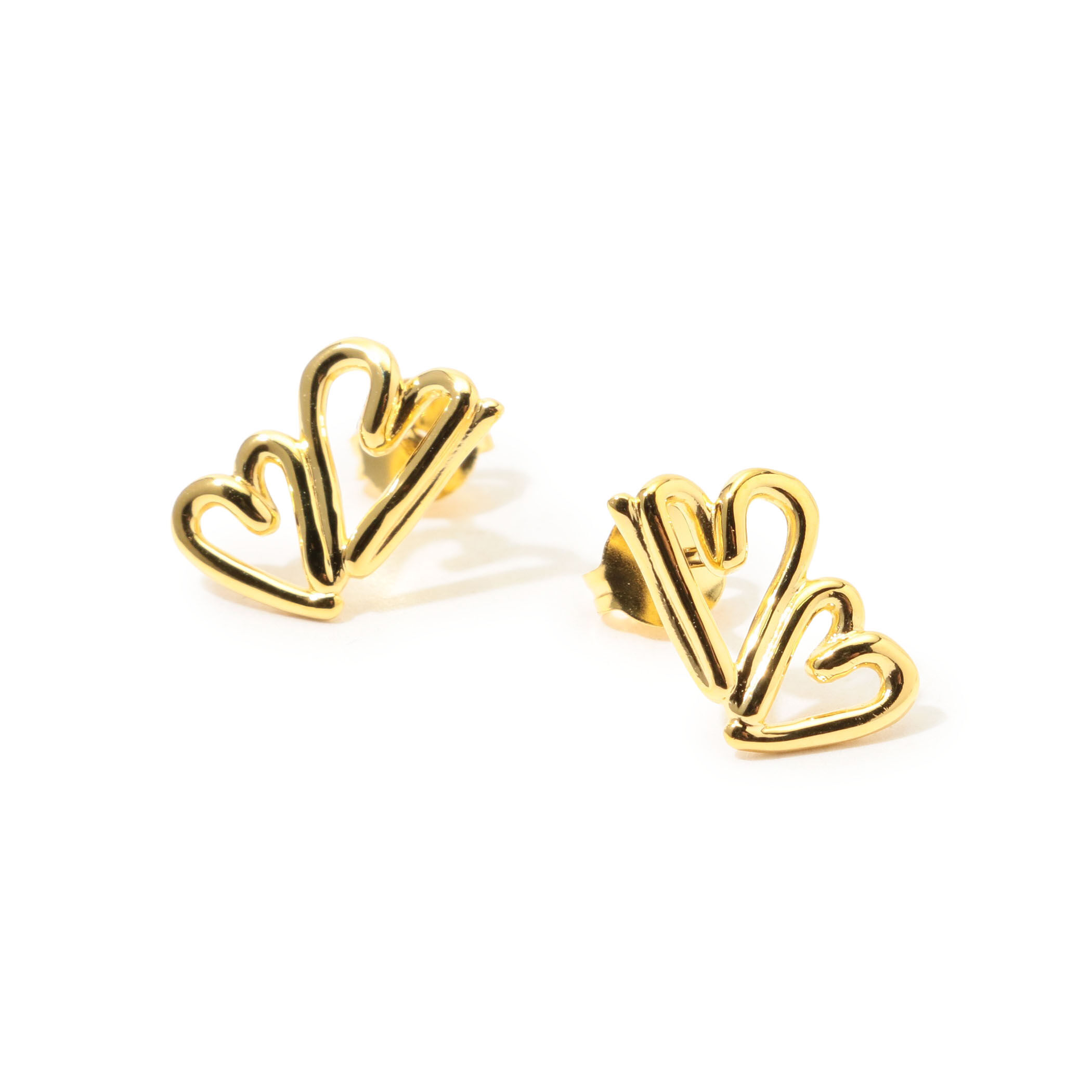 BAR Jewellery TWO HEARTS ゴールドピアス｜トゥモローランド