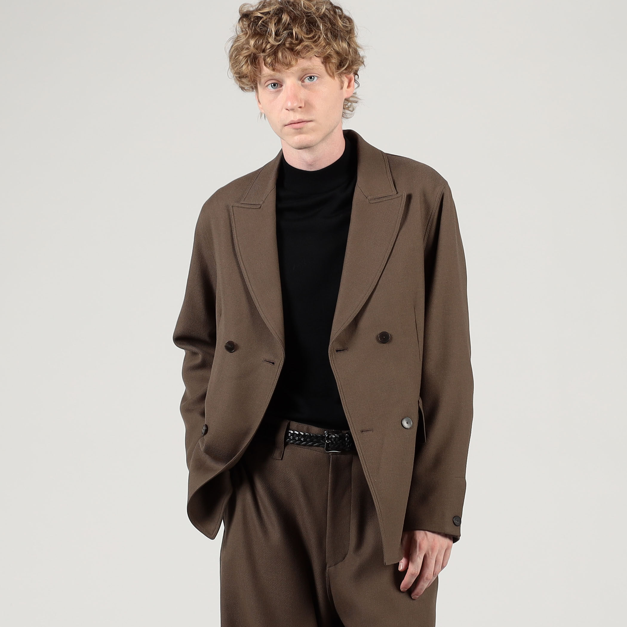 ウールギャバジン ダブルブレステッド 4Bジャケット