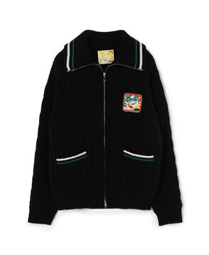 ラムズウール ジップカーディガン