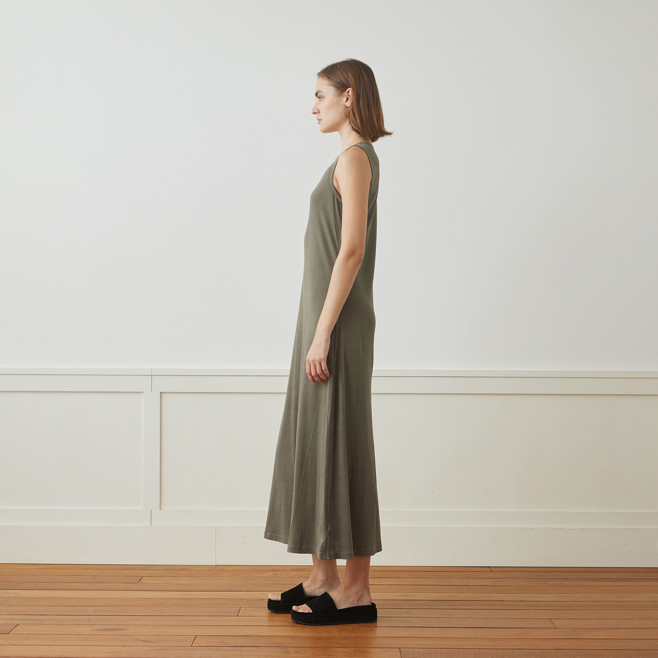 ストレッチジャージー ノースリーブワンピース WNL6602