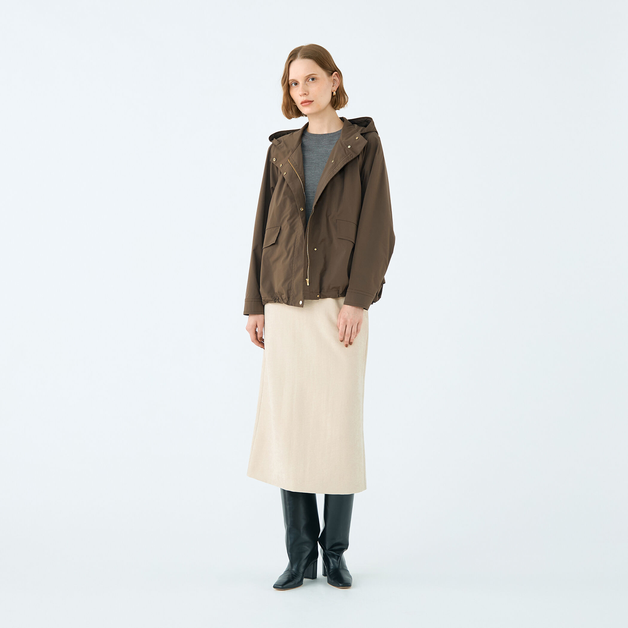 ハイカウントタフタ フーデッドショートコート｜トゥモローランド 公式