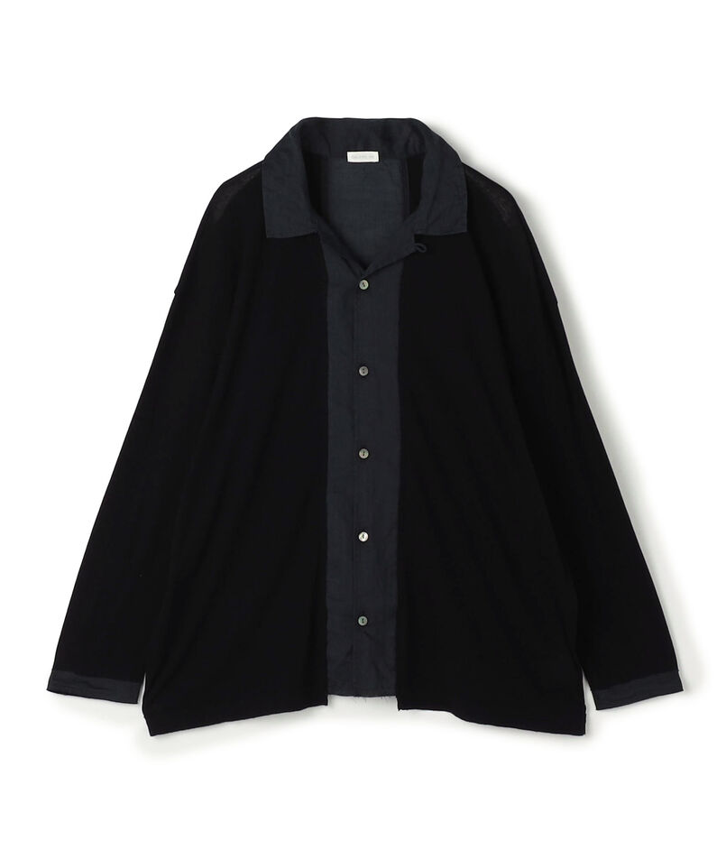 コットンガーゼフライス オープンカラーシャツ