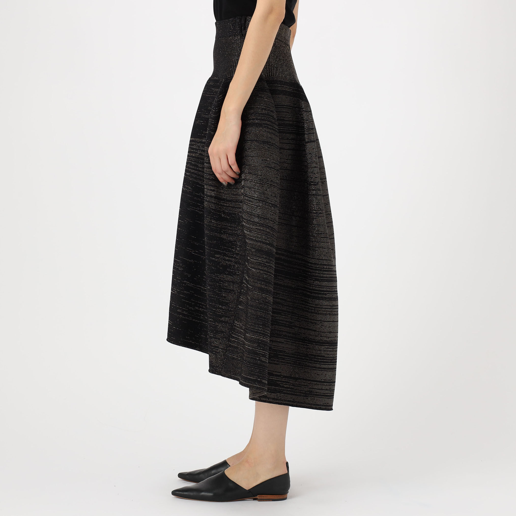 CFCL POTTERY ROUNDED HEM SKIRT スカート 黒 POTTERY ROUNDED HEM SKIRT