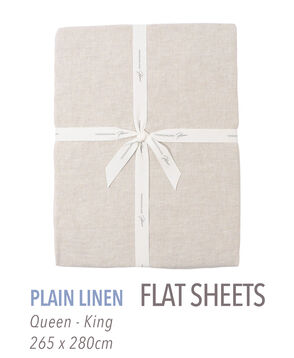 プレーンリネン フラットシーツ（クイーン～キング）