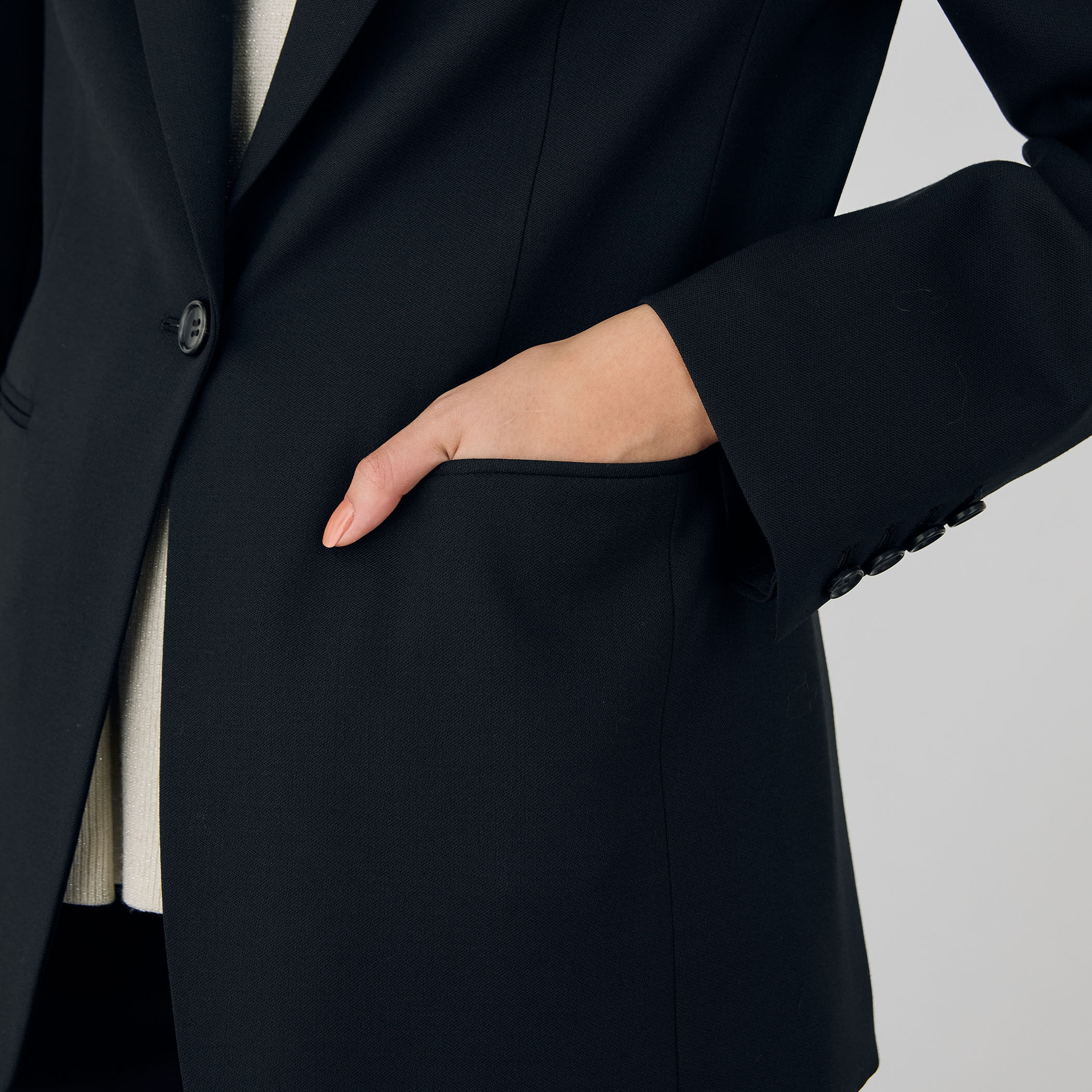 ポリエステルウールバラシャ ノッチドラペルジャケット