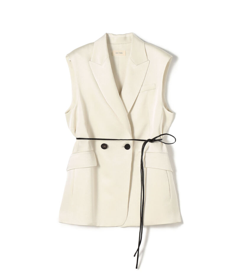 【WEB先行予約】サテンジョーゼット ベルテッドジレ