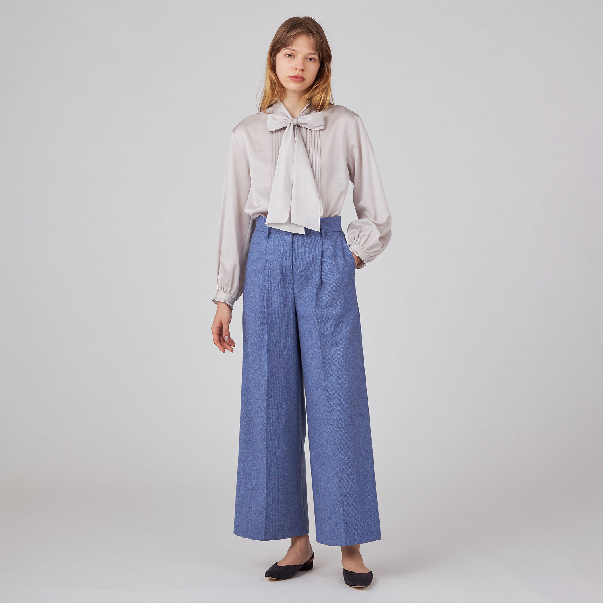 セール】 〔 TALLサイズ 〕 トリアセコットンサテン ボウタイブラウス （シャツ・ブラウス）｜COMME CA COMFORT /  コムサ・コンフォート（Lサイズ） ファッション通販 タカシマヤファッションスクエア