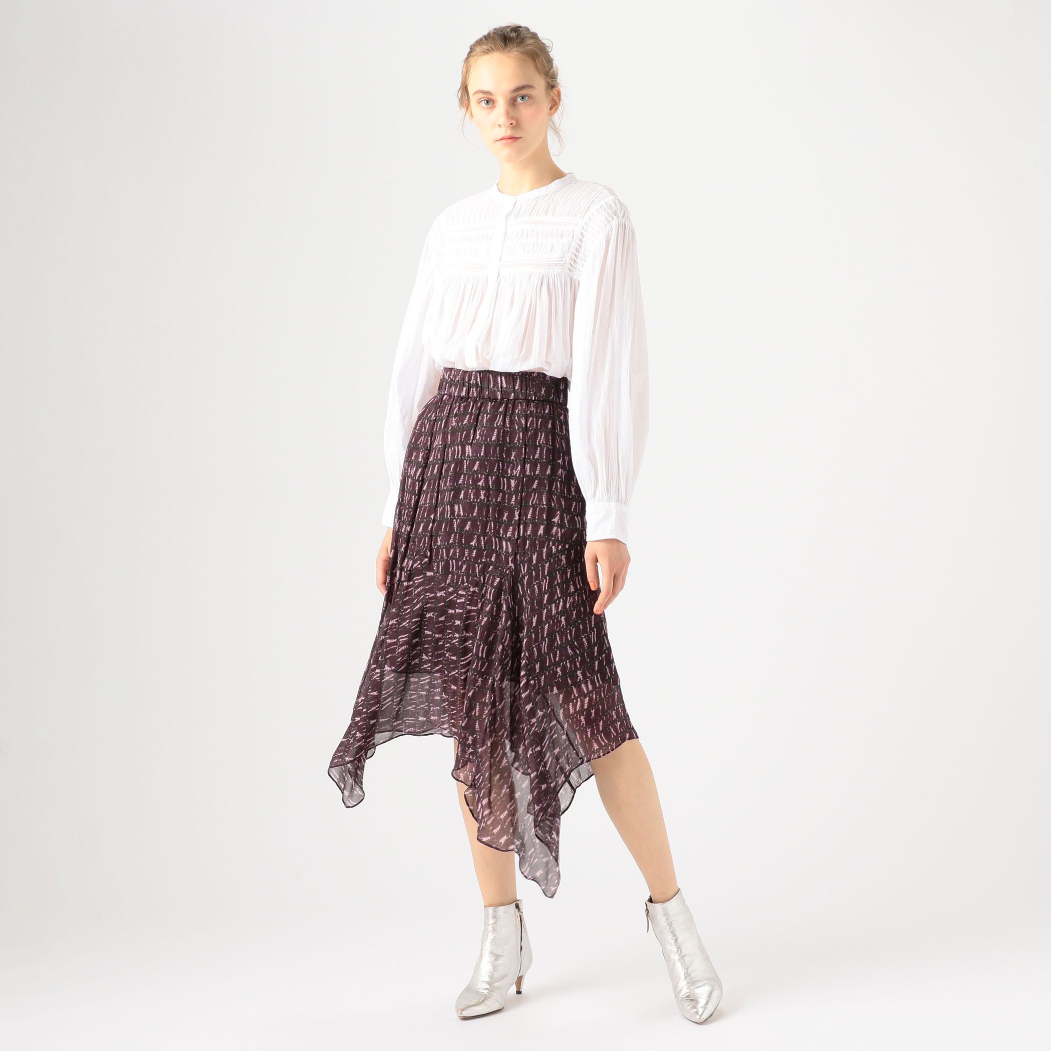 ISABEL MARANT ETOILE SOLEDA レーヨンプリント アシンメ