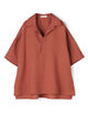 リネンポプリン ポロカラーブラウス
