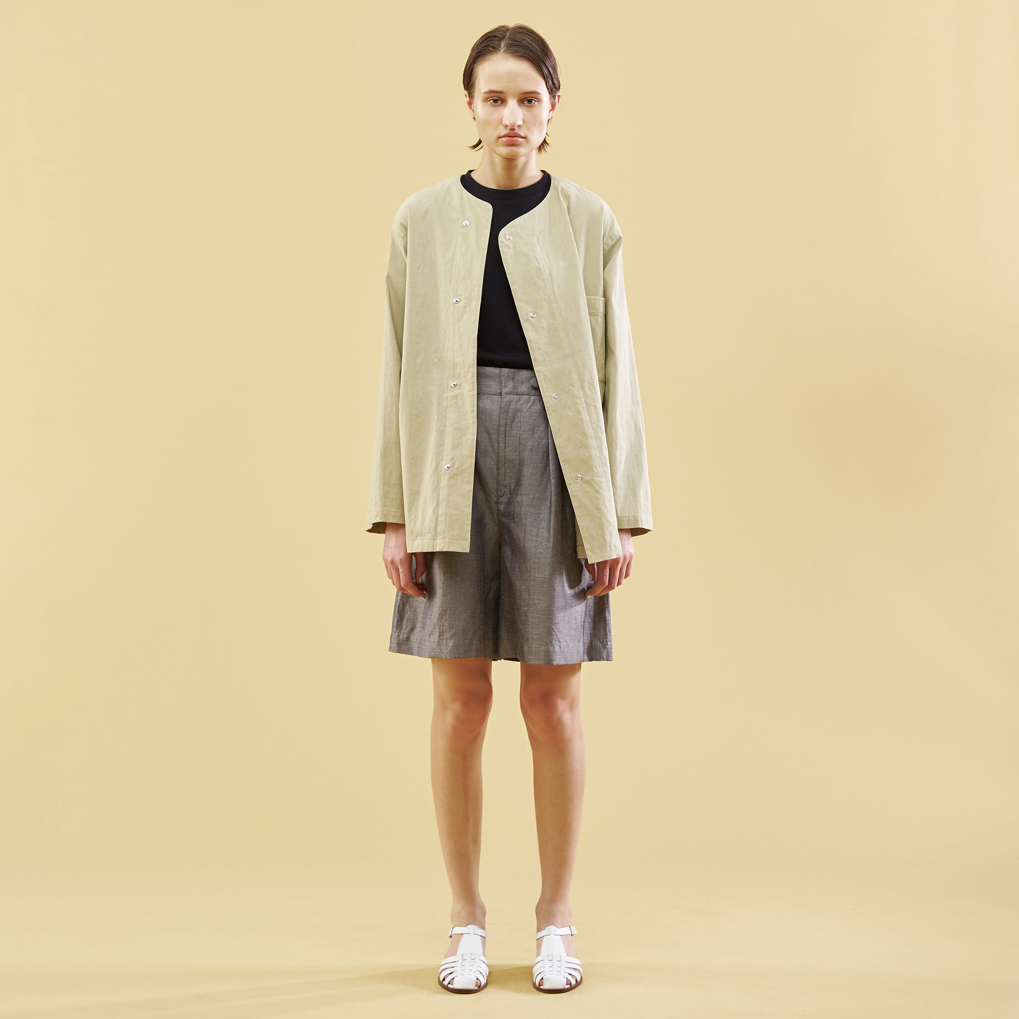 DT MaxMara ★ ストレッチビスコース混 ジャケット DUOMO 4色 ビスコースリネンストレッチ ノーカラージャケット