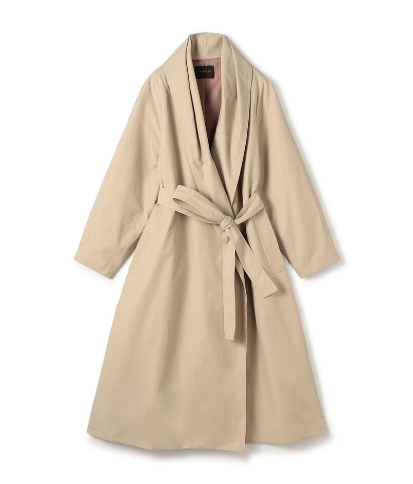 スムースクロス ベルテッドガウンコート