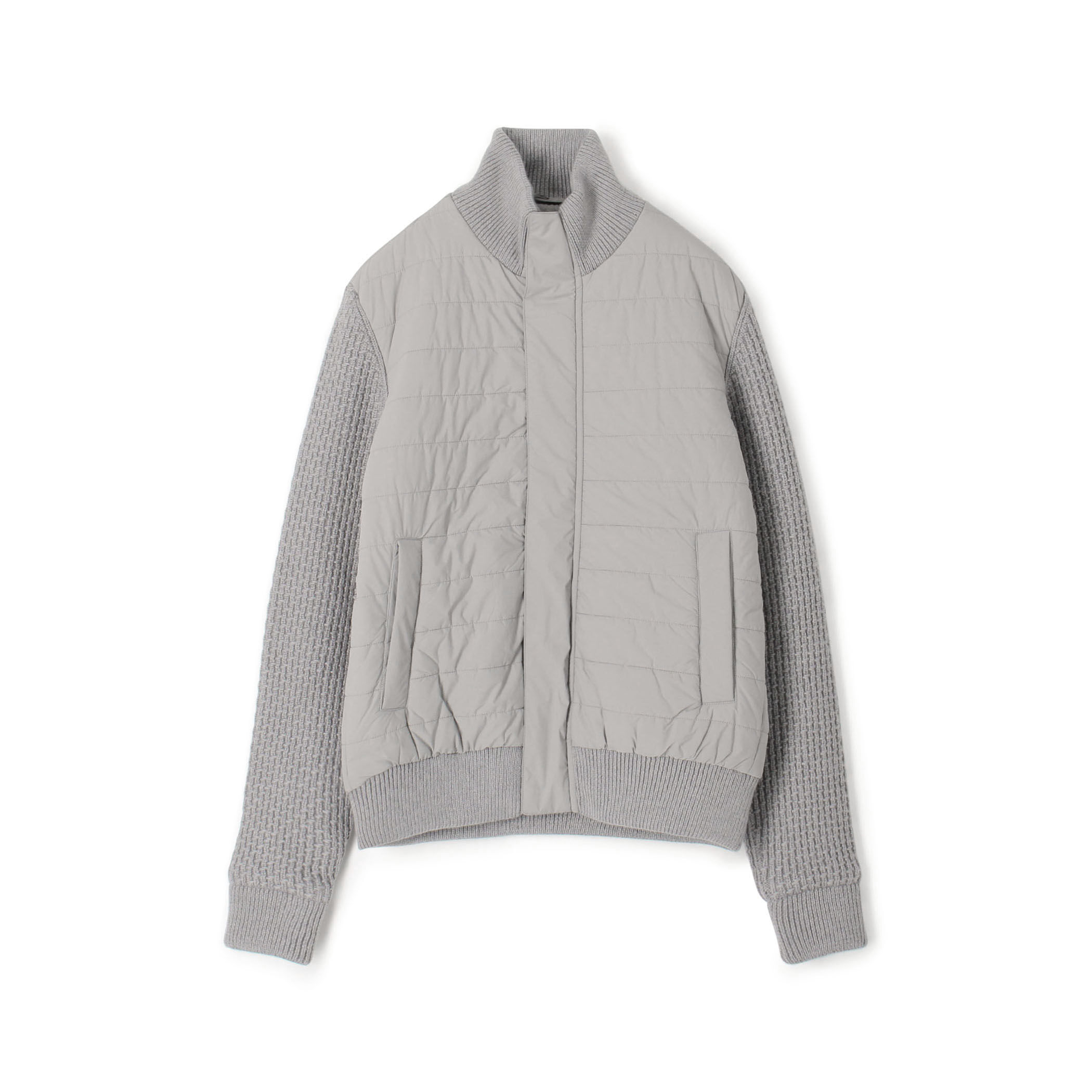 □HERNO ライトナイロンストレッチ ニットコンビ ブルゾン
