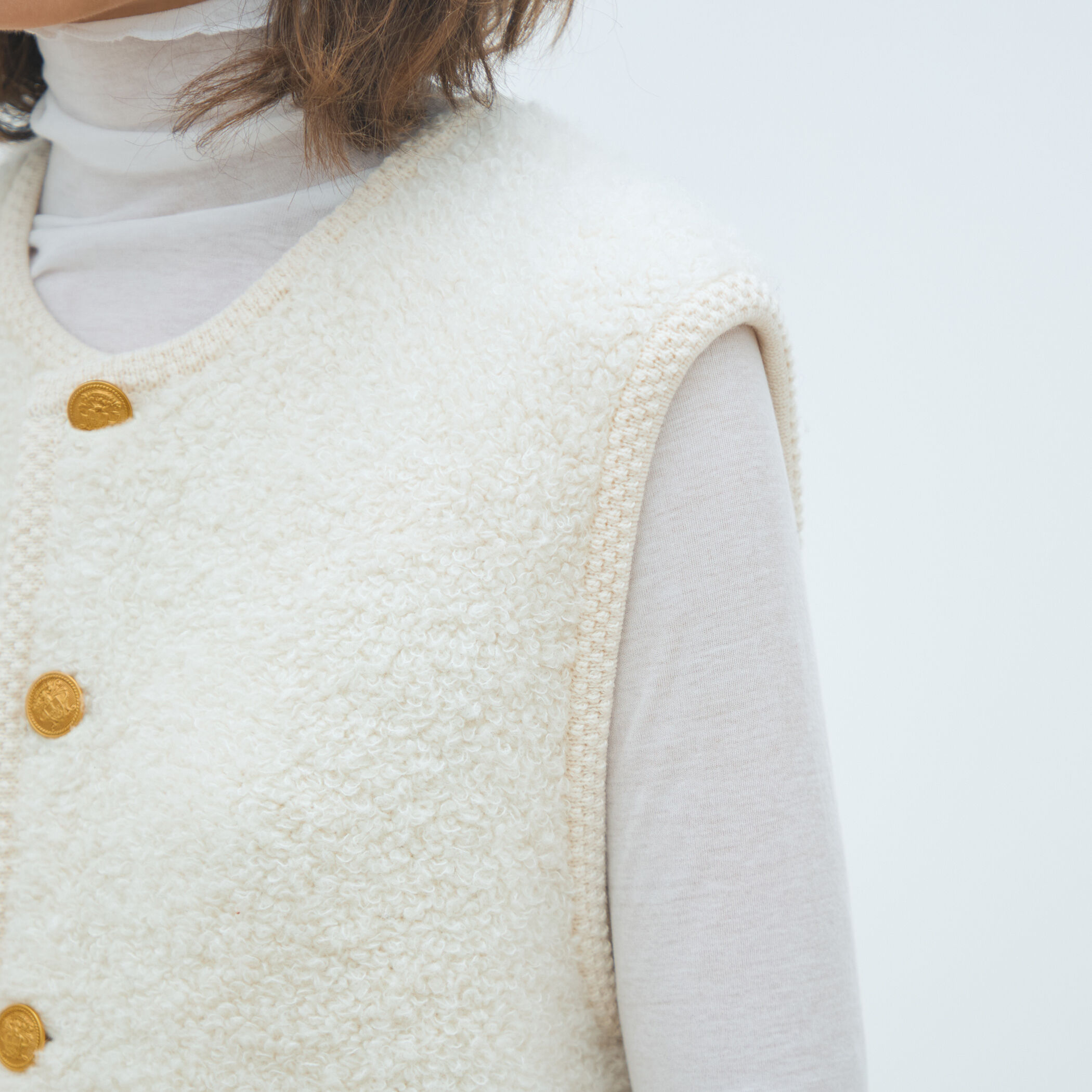 美品！2025AWアイテム！トゥモローランド マカフィー ムートン ロングジレ ムートン ロングジレ｜トゥモローランド 公式通販