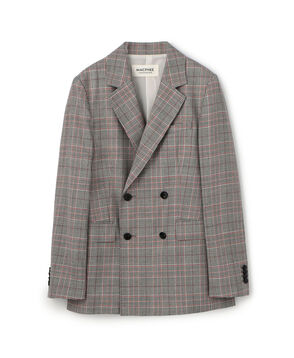 ライトウールチェック ダブルブレストジャケット