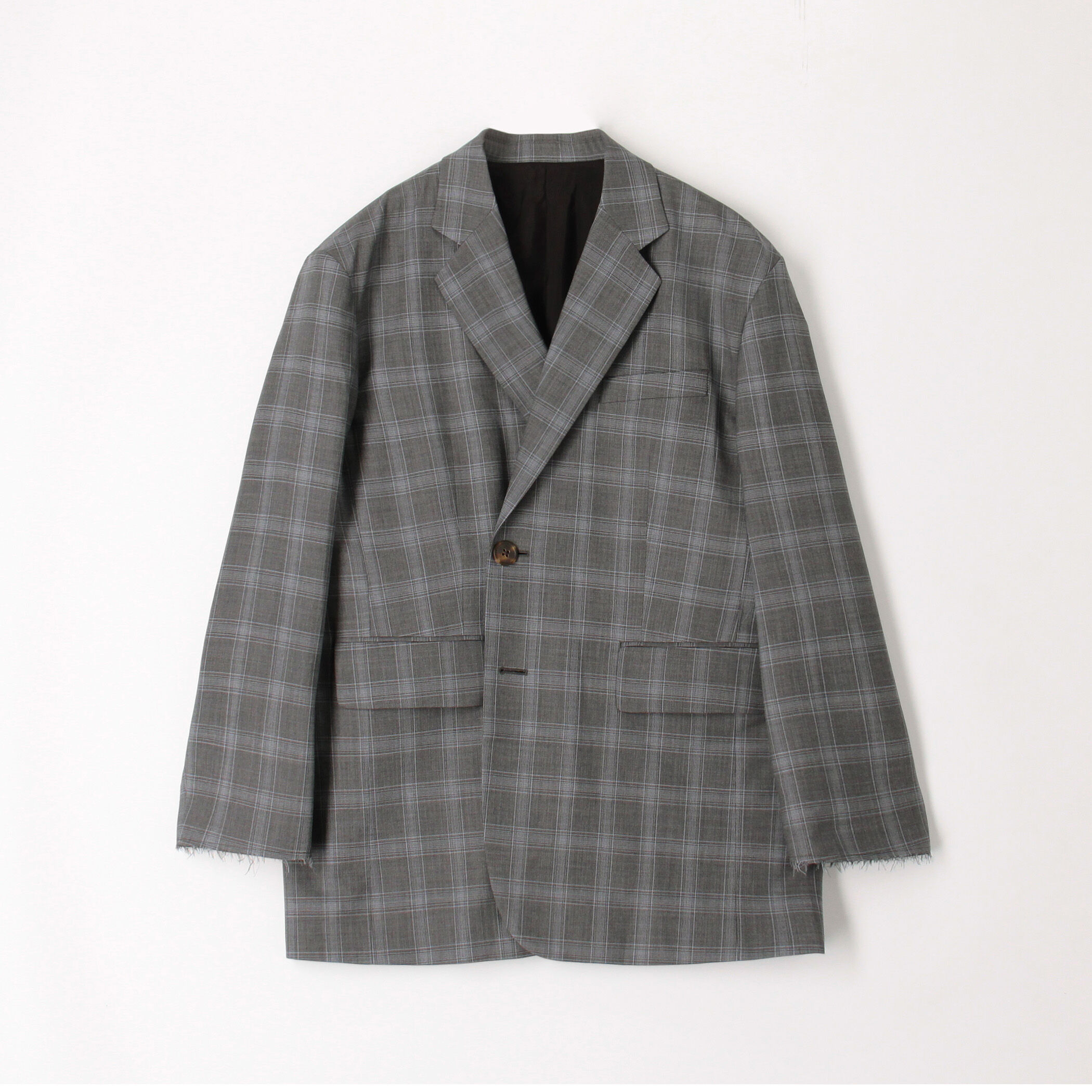 C.E ウールジャケット Super140's ウールトロピカル チェックオーバーサイズド