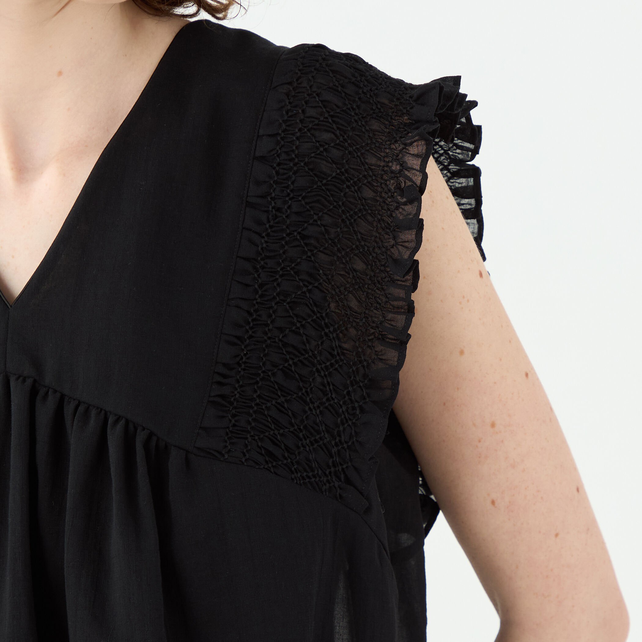 コットンクレープ Vネックブラウス｜トゥモローランド 公式通販