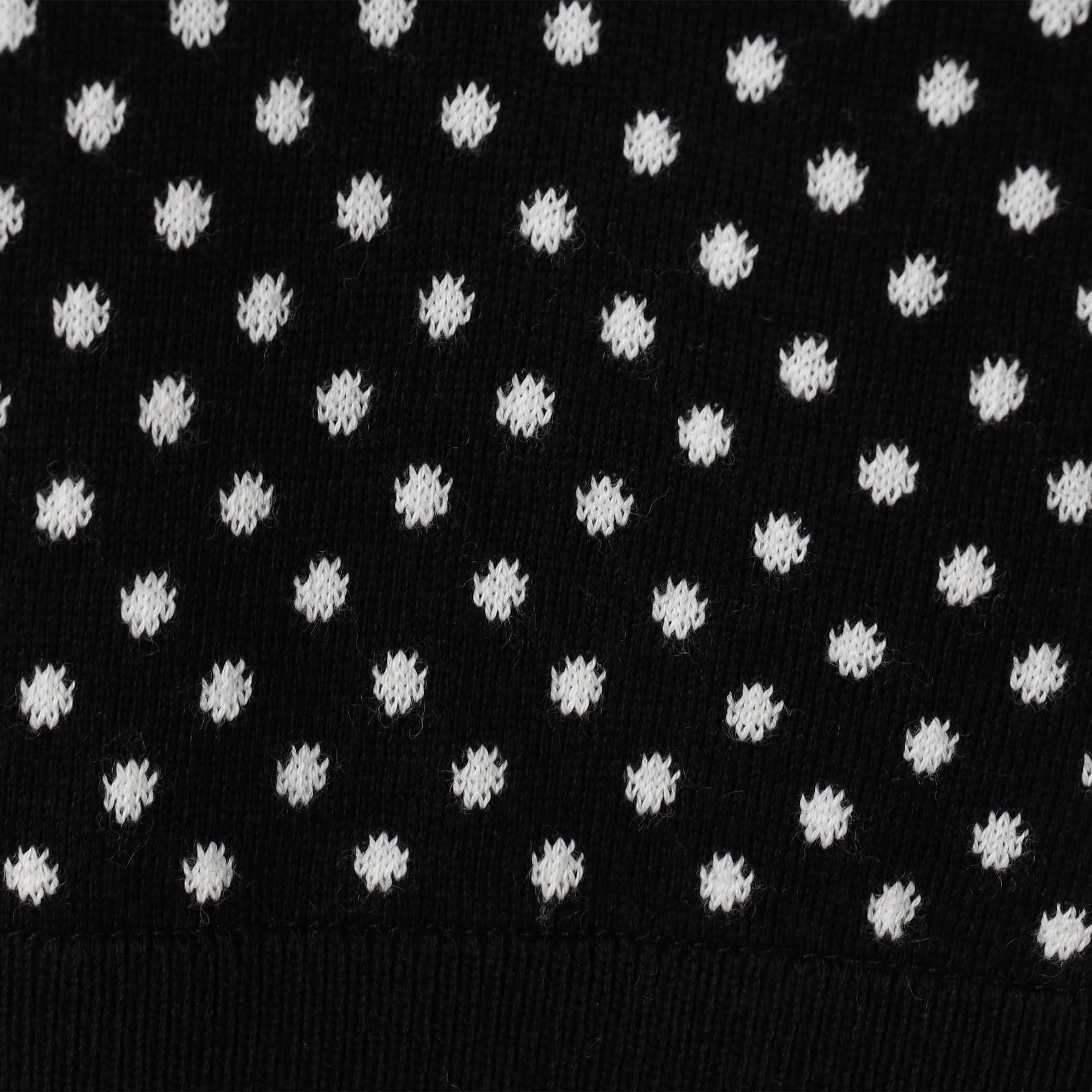 コットンカシミヤ ドットジャカードポロカーディガン