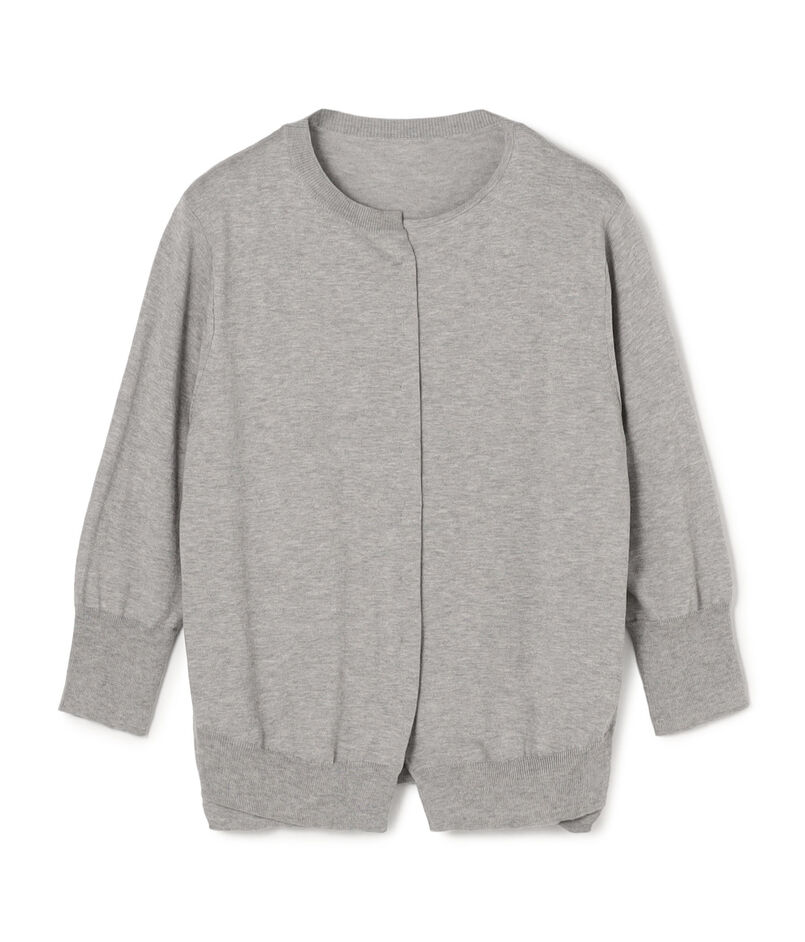 ハイゲージコットン クルーネックカーディガン