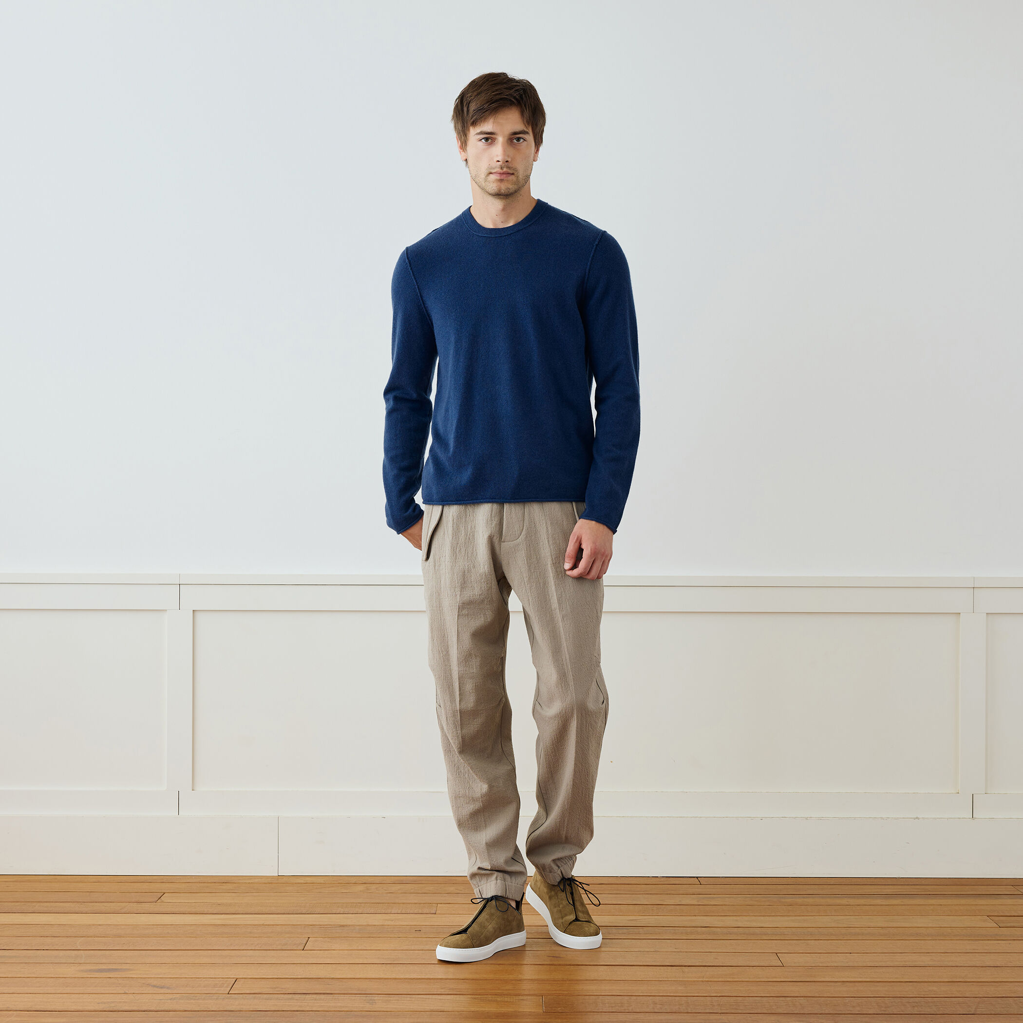 リサイクルカシミヤグラフィック クルーネックプルオーバー MRBC3426GM